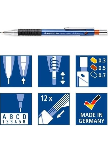 Mars Micro Mekanik Kurşun Kalem 3`lü Set