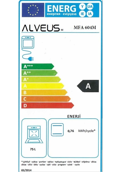 Mfa 604 Statik Beyaz  Ankastre Fırın