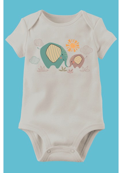 Unisex Bebek Organik Baskılı Pamuklu Body