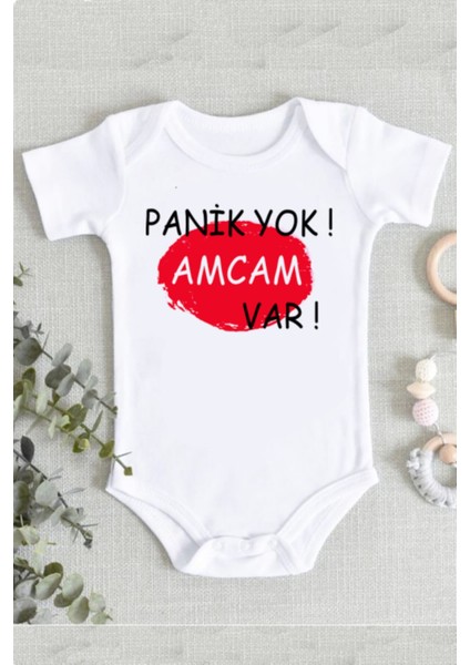 Amca Panik Yok Amcam Var Organik Baskılı Zıbın Body