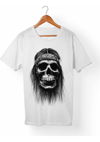 Kuru Kafa-Skull Çocuk Beyaz Tişört