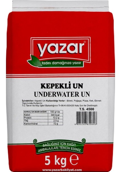 Taş Değirmende Öğütülmüş Tam Buğday Kepekli Un 5 Kg.