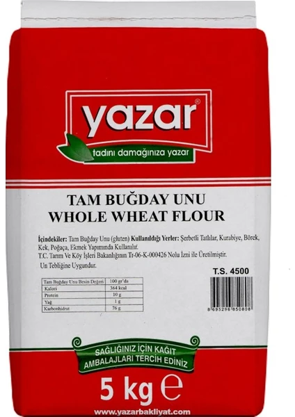 Taş Değirmende Öğütülmüş Tam Buğday Unu 5 kg