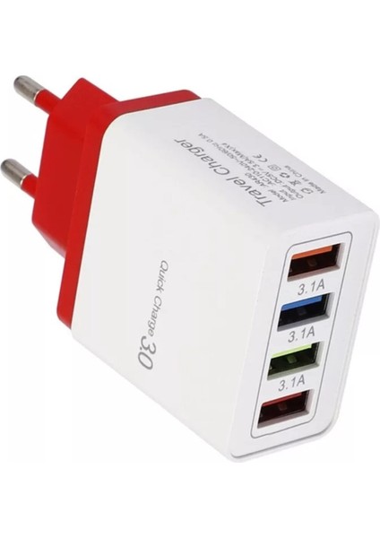 A6 Universal Çoklu Şarj Adaptörü 4 Port 48 W