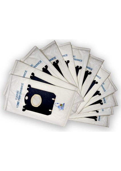 S Bag Süpürge Mega 12'li Paket Toz Torbası + Hepa Filtre