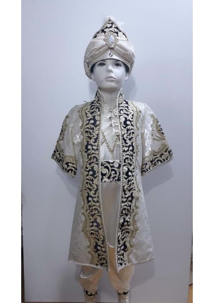 Başak Çocuk Giyim 8 - Kalamazi Varaklı Kaftan 5/12 Yaş - Sarı-Lacivert - 5-6 Yaş