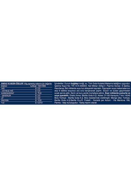 Linguine (Yassı) Spagetti Makarna No.13 500 gr x 5 Adet