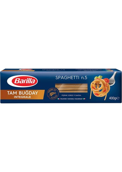 Tam Buğday Spagetti (Integrale Spaghetti) Makarna No.5 400 gr x 3 Adet