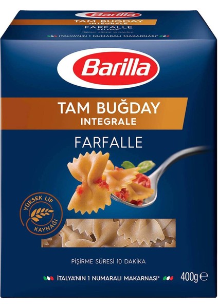 Tam Buğday Kelebek Makarna (Integrale Farfalle) 400 gr x 3 Adet