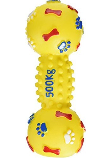 Lion Pet Köpek Oyuncağı Öten Dambıl Mini Irklara 11 cm Sarı