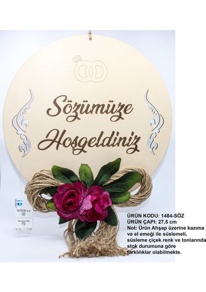 Ahşap Süslü Kapı Süsü (Söz) 1484-SÖZ