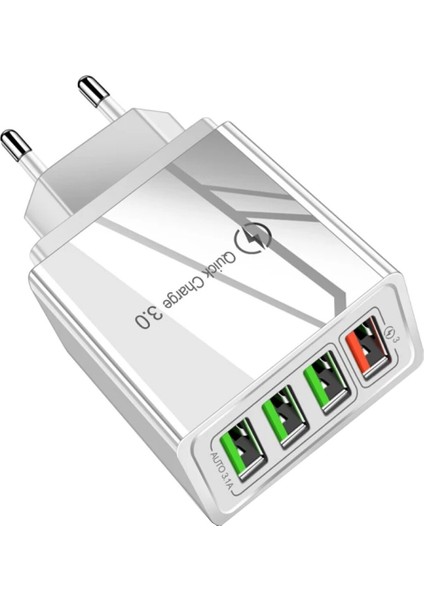 A6 Universal Çoklu Şarj Adaptörü 4 Port 48 W