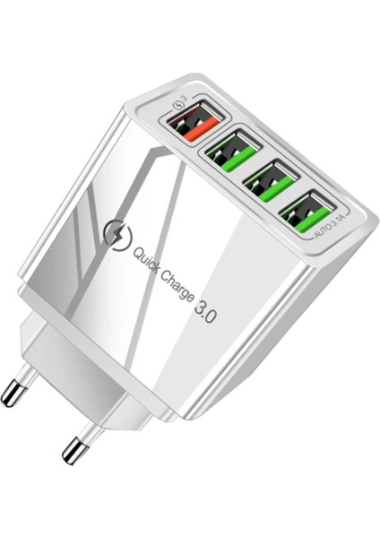 A6 Universal Çoklu Şarj Adaptörü 4 Port 48 W