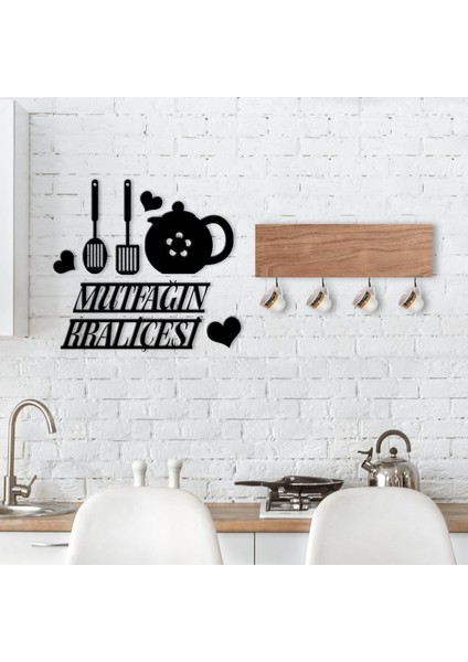 Gift Doğal Ahşap Dekoratif Fincan Askılığı ve Mutfak Duvar Süsü-3