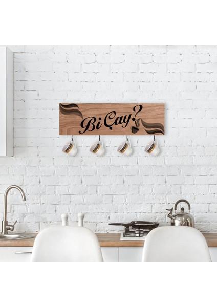Gift Doğal Ahşap Dekoratif Fincan Askılığı-2