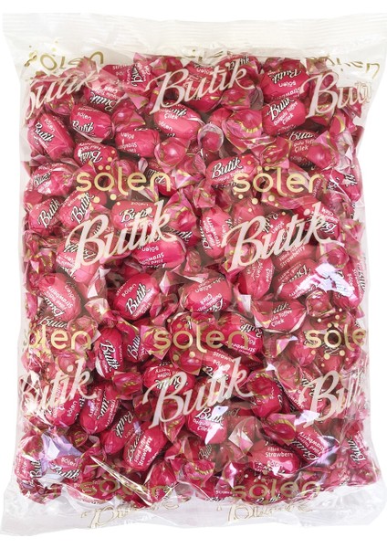 Butik Çilek Aromalı Toffee Şeker 1 kg
