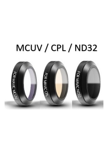 Gimbal Kamera Lensi Için 3 Lü Filtre Set Mcuv / Cpl / ND32