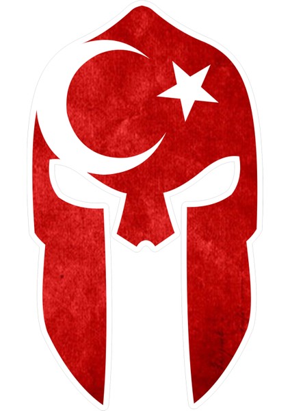 Ay Yıldız Türk Bayrağı Miğfer Sticker 10 x 6 cm