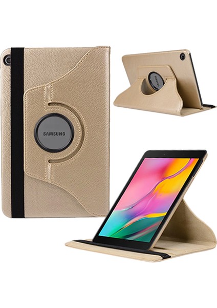Samsung Galaxy Tab T290 Için 8" Dönerli Tablet Kılıfı Gold