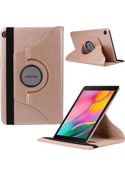 Samsung Galaxy Tab T290 Için 8" Dönerli Tablet Kılıfı Rose Gold