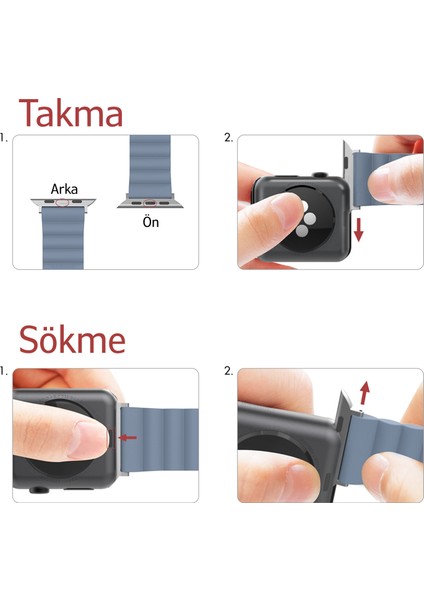 Apple Watch ile Uyumlu 6-5-4-3 Kordonu Kayışı 42-44MM Yumuşak Doku Alerjen İçermez Malzeme WA02