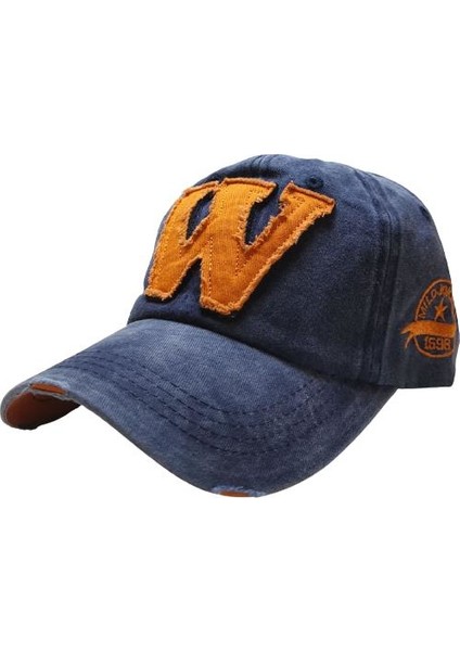 Eskitme W Şapka Kep Açık Lacivert