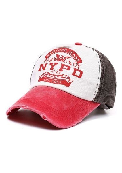 Nypd Şapka Eskitme Tasarım Turuncu