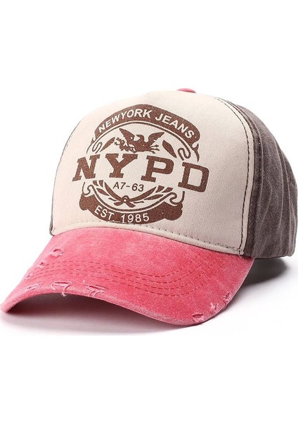 Nypd Şapka Eskitme Tasarım Pembe