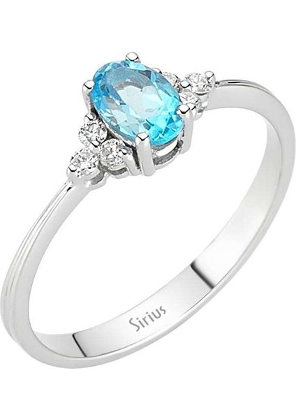 Pırlanta ve Oval Mavi Topaz Taşlı Yüzük 0417R0098 fiyatları