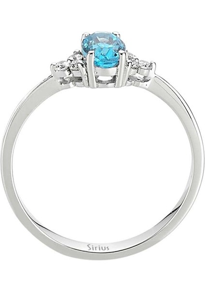 Pırlanta ve Oval Mavi Topaz Taşlı Yüzük 0417R0098 modelleri