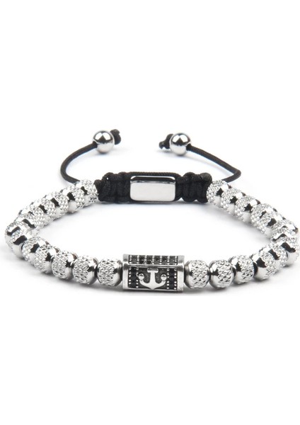 Luxury Men Paslanmaz Çelik Antik Gümüş Renk Çapa Erkek Bileklik