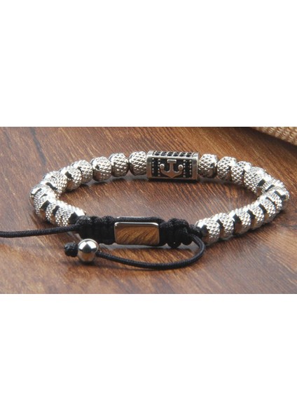 Luxury Men Paslanmaz Çelik Antik Gümüş Renk Çapa Erkek Bileklik modelleri