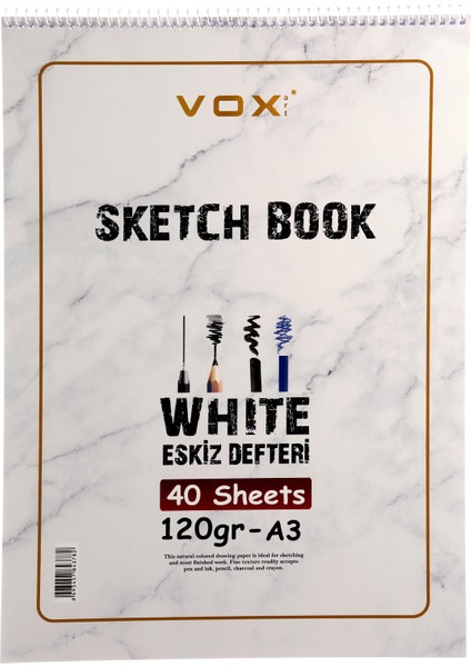 Vox Art 120 gr Eskiz Çizim Defteri A 3 40 Yaprak