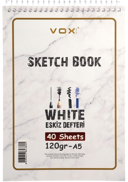 Vox Art 120 gr Eskiz Çizim Defteri A 5 40 Yaprak