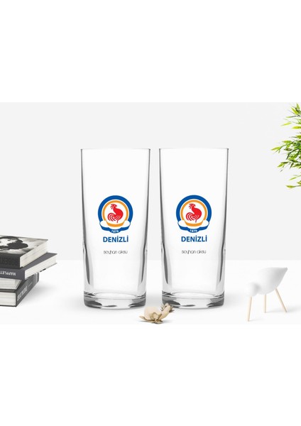 Kişiye Özel Renkli Baskılı Denizli Tasarımlı Turistik İkili Rakı Bardağı Seti-1
