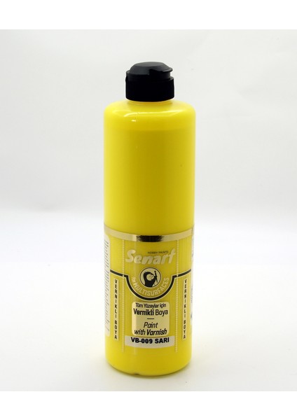 VB009-SARI Vernikli Boya 500 ml |sanatsal Hobi|