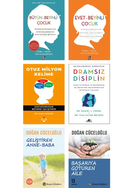 Diyojen Yayıncılık Bütün Beyinli Çocuk + Evet Beyinli Çocuk / Daniel J. Siegel + Çocuğun Duygusal Dünyası + Yetenekli Çocuğun Dramı + Geliştiren Anne Baba + Başarıya Götüren Aile / Doğan Cüceloğlu