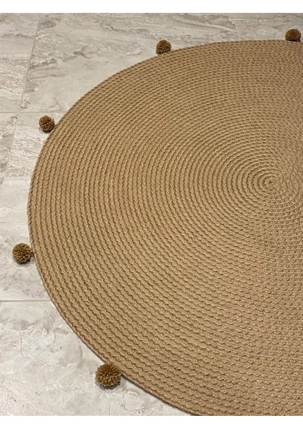 Marka Dekor Nomad Jüt Halı 64 Bej 150 x 150 cm