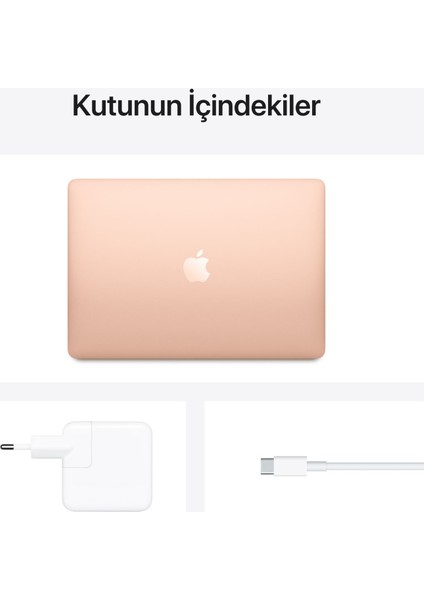 MacBook Air M1 Çip 8GB 256GB SSD macOS 13" QHD Taşınabilir Bilgisayar Altın MGND3TU/A