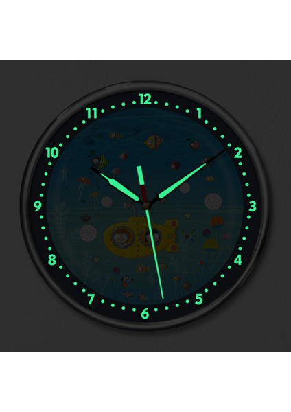 Kırılmaz Cam Fosforlu Gece Parlayan Premium Çocuk Odası Duvar Saati Denizaltı fiyatları
