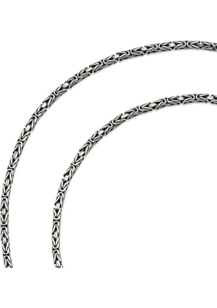 Gümüş Kral Erkek Kolye Zincir Kare 2 mm 55 cm 16 gr