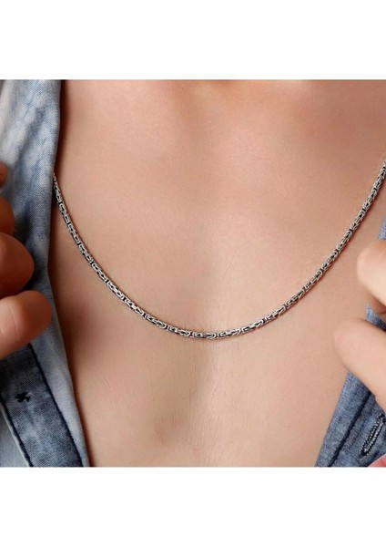 Gümüş Kral Erkek Kolye Zincir Kare 2 mm 55 cm 16 gr fiyatları