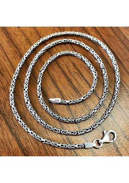 Gümüş Kral Erkek Kolye Zincir Kare 2 mm 55 cm 16 gr modelleri