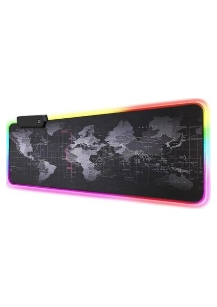 Yoro V5 Işıklı Oyuncu Kulaklığı + Dünya Desenli Işıklı Rgb Oyuncu Mouse Pad 80X30 cm