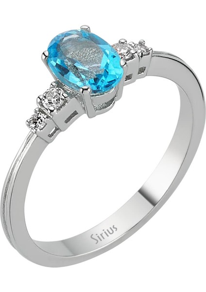 Pırlanta ve Oval Mavi Topaz Taşlı Yüzük 0417R0118 fiyatları
