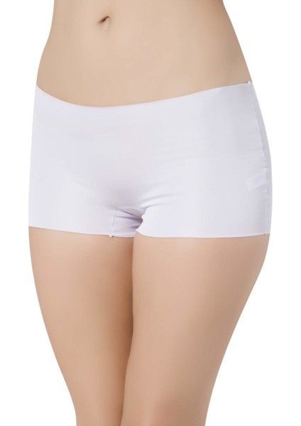 Kadın Beyaz 3 Lü Lazer Kesim Boxer