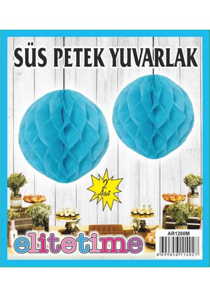 Süs Ponpon Petek Mavi Pk:2