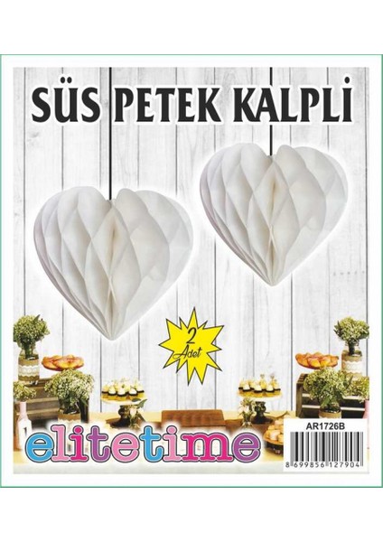 Süs Ponpon Kalpli Beyaz Pk:2