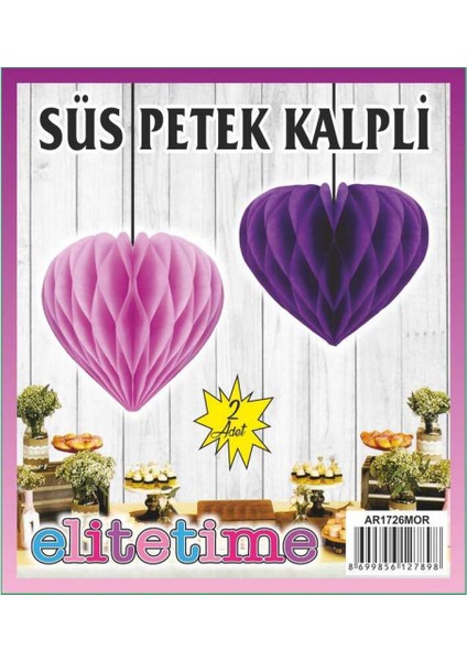 Süs Ponpon Kalpli Mor Pk:2