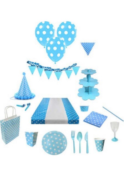 Süs Uzar PuantiyeliFlamalı Set Mavi P1 fiyatları